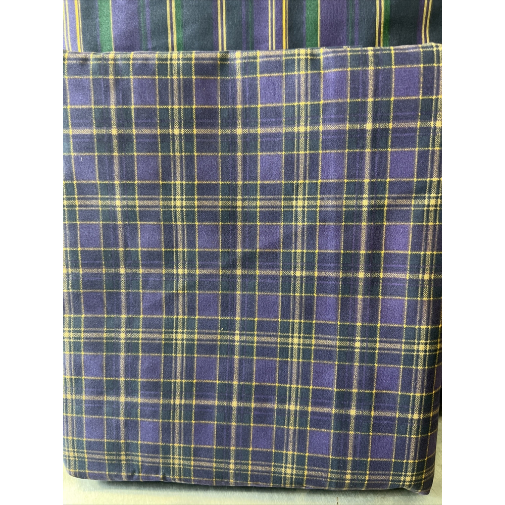 Ralph Lauren Studio Large Check Brown Navy Standard Pillow Shams Rare 2 shams